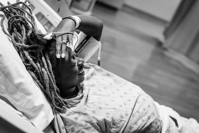 Norwood Birth-35 Woman in labor, laughing